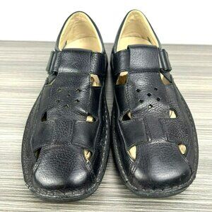 Spring Step Men's Shoes 8 8.5 Black Leather Orthopedic Aspeno Closed Back Sandal